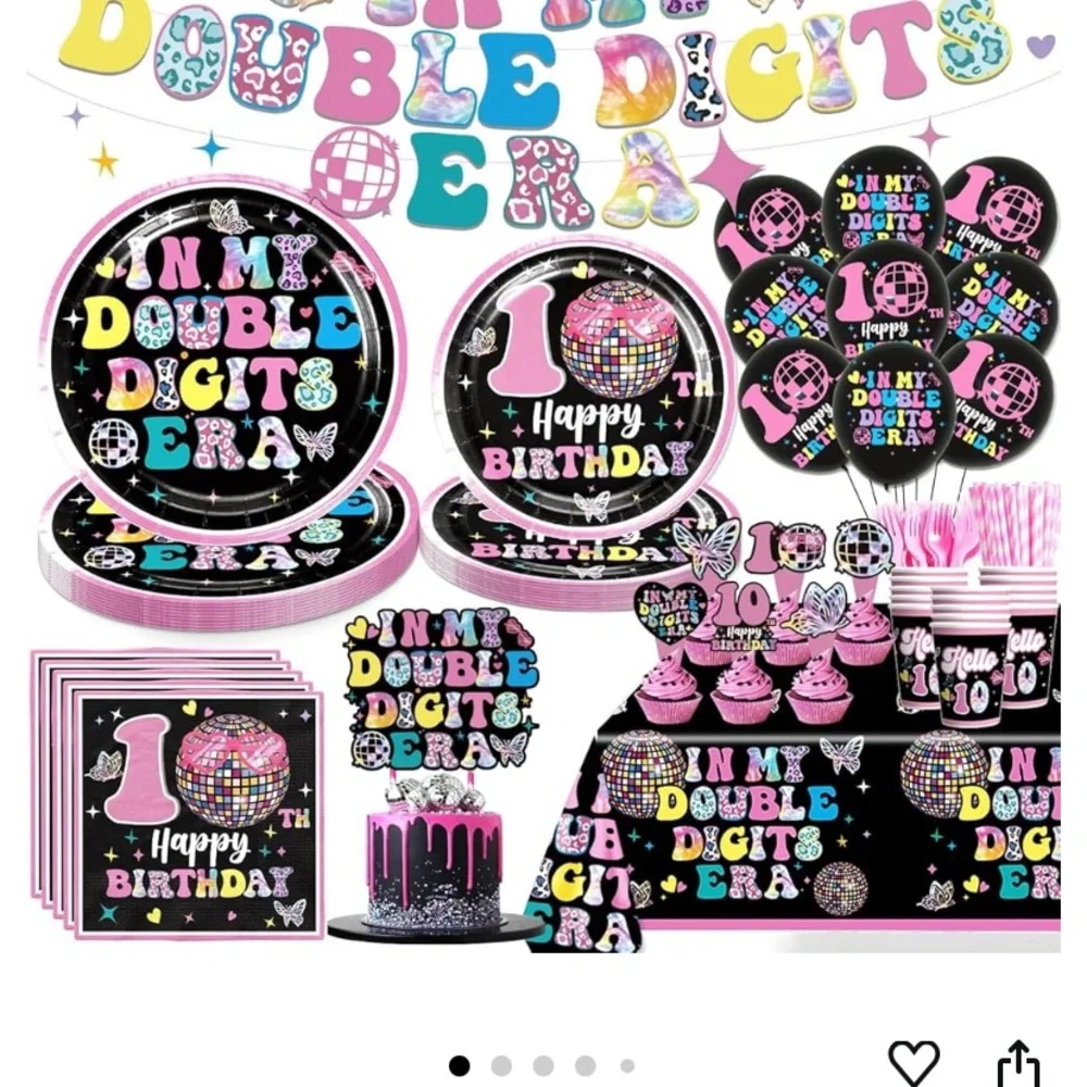 In my double digits era Birthday Party Supplies Set